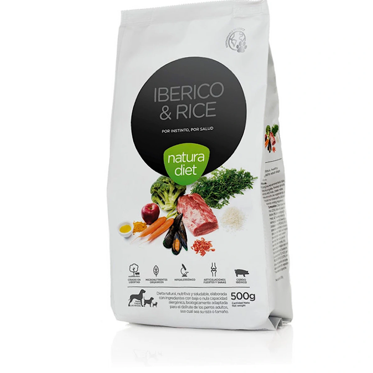 Natura Diet Iberico og Ris Hundefoder 500 g - Naturligt og allergivenligt